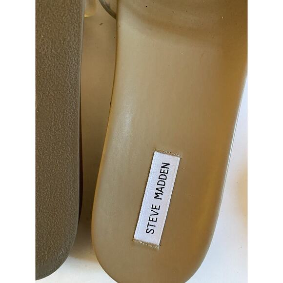 New Steve Madden Womens Drips Synthetic Slide Sandals Clear Nude Beige SZ 10 - Picture 3 of 5
